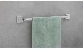 WENKO 22684100 - Suport pentru prosoape VACUUM-LOC QUADRO ED, 60,5 x 6 cm, argintiu / crom lucios