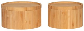 Cutii de depozitare în culoare naturală 2 buc. din bambus cu capac/decorative ø 15x8 cm Chefalu – House Nordic
