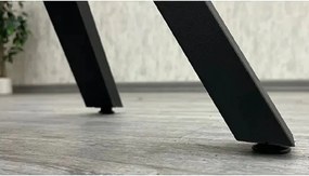 Masa de bucatarie din MDF patrat, marmorat negru, texturata, Homs 80x80x75 cm