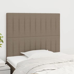 vidaXL Tăblii de pat, 2 buc, gri taupe, 80x5x78/88 cm, textil