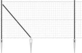 vidaXL Gard cu Stâlp Gri 1,2 x 25 m Oțel