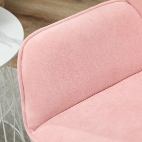 HOMCOM Fotoliu de Lounge cu Scaun Larg și Capitonat Tapitat în Catifea Picioruse de Metal Fotoliu pentru Living Roz | Aosom Romania