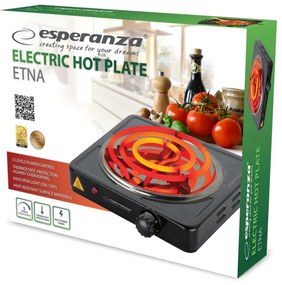 Plita electrica Esperanza EKH012K, 1000W, Diametru 21 cm, Incalzitor deschis, 5 trepte, Negru