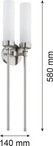 Aplica de perete stil elegant PRESTON 2 nickel/sticla opal