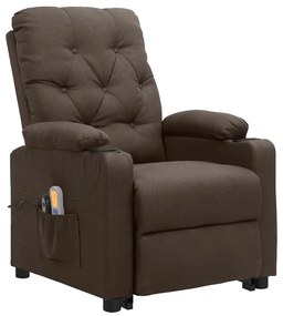 3093491 vidaXL Fotoliu electric de masaj rabatabil cu ridicare, maro, textil