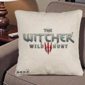 Perna Personalizata The Witcher 3 Wild Hunt, 40x40 cm, Bej Canapea, Husa Detasabila, Perna Inclusa, BEKZ®