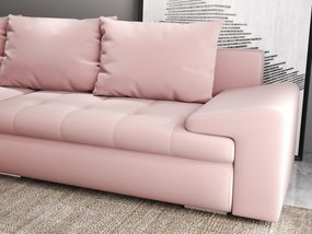 Colțar extensibil dumonde cu ladă de depozitare si sezut confortabil din spuma high-density, Leonardo Royal Roz 260x185 cm