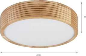 Plafonieră de baie LINARO 3xE27/15W/230V IP54 stejar Ø 37 cm