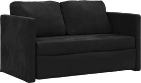 vidaXL Canapea extensibilă 2 în 1, negru, 122x204x55 cm catifea