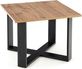 Masuta cafea Cross, stejar wotan/negru, PAL furniruit, 67x67x50 cm
