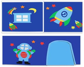 Draperie pentru copii pentru pat 3 buc. 195x75 cm Astro – Vipack