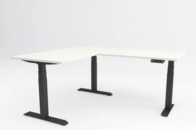 Birou cu înălțime reglabilă electric în L, Viva Upgrade, triple motor, 150 kg - Negru