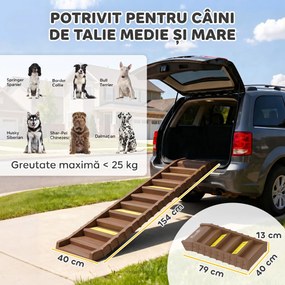 PawHut Rampă Pliabilă Antiderapantă pentru Câini, pentru Mașini, Maro | Aosom Romania