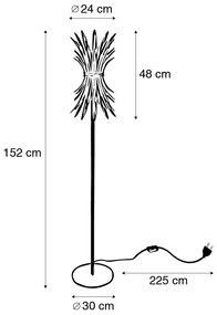 Lampă de podea Art Deco aurie - Wesley