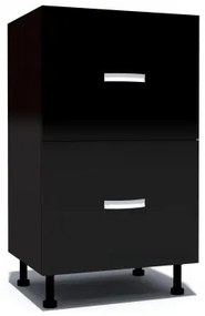 Corp inferior 50 cu 2 sertare metalice pentru greutate Zebra negru