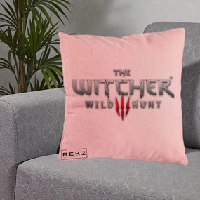 Perna Personalizata The Witcher 3 Wild Hunt, 40x40 cm, Roz, Husa Detasabila, Perna Inclusa, BEKZ®