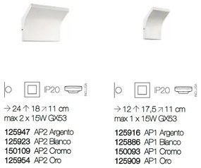 Aplica de perete cu lumina ambientala COMMODORE AP1 BIANCO 125886