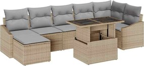 vidaXL Set de canapele pentru grădină 8 pcs Beige și gri deschis