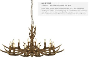 Candelabru deosebit stil rustic Stag 12L 6416-12BR SRT