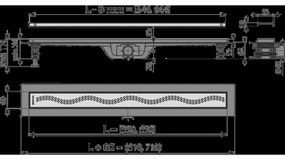 Rigola dus iesire laterala cu capac perforat crom 950 mm Alcadrain APZ8-950M 950 mm