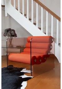 Fotoliu Gradina colectie KUUMO MW02, perne Orange, cotiere laterale, PMMA, panouri transparente