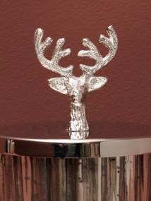 Lumânare în recipient din sticlă cu capac decorativ cerb