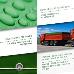 JAGO Prelata 650 g/m², ochiuri de aluminiu, verde, 3 x 6 m