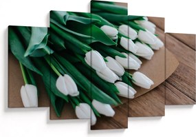 Tablou cu buchet de lalele albe (150x105 cm)