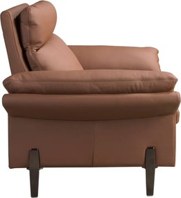 Fotoliu tapitat cu piele naturala Maro