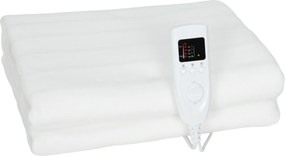 Pătură Încălzitoare HOMCOM 160x140 cm cu 5 Nivele de Căldură Alb | Aosom Romania