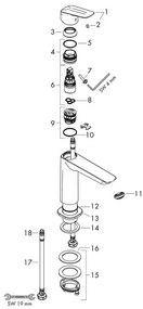 Baterie lavoar fara ventil, Hansgrohe, Logis Fine 240, crom