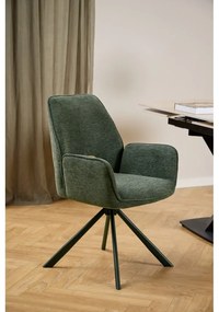 Scaun de dining verde închis cu cotiere Graham – Actona