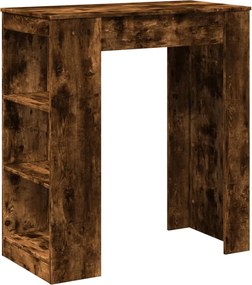 vidaXL Masă bar cu raft, stejar fumuriu, 95x47x103,5 cm lemn prelucrat