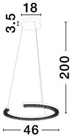 Lustra circulara aluminiu auriu GREAMY D-46cm