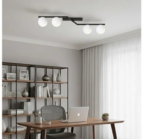 Plafonieră NATON 4xE14/10W/230V negru/alb