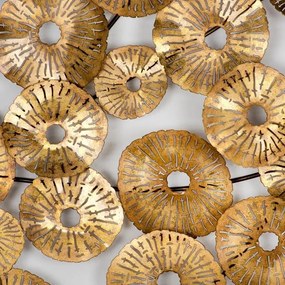 Decoratiune de perete din metal auriu Escultura, 150x55cm 12978/00 TN