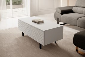 Măsuță de cafea Scalia II 120 2K cu sertar - alb mat / picioare negre