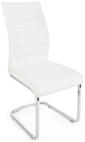 Set 2 scaune dining albe din piele ecologica si metal, Myra Bizzotto