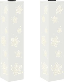 vidaXL Lumină LED Solară pentru Alei 2 pcs Alb Oțel laminat la rece