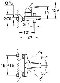 Set baterii baie Grohe StartCurve set dus porter (23768000, 23805000, 27799001)