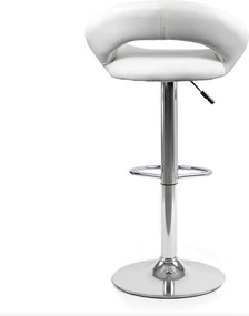 Scaun de bar din piele ecologică cu bază metalică ABS 151 alb