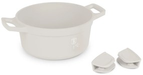 Oală cu capac 24 cm, 4.4L – Berlinger Haus Sahara Collection BH 7787, crem, antiaderentă, ideală pentru gătit zilnic și curățare ușoară