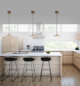 Pendul LED design modern Tarco natur, negru