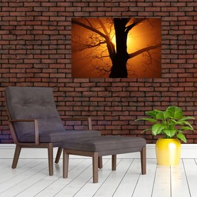 Tablou cu copac în apus de soare (90x60 cm)