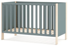 Pătuț în culoare naturală/verde prăfuit 60x120 cm Esteban – Marckeric