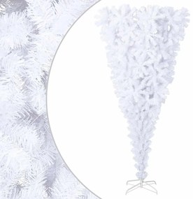 vidaXL Brad de Crăciun artificial inversat, cu suport, alb, 240 cm