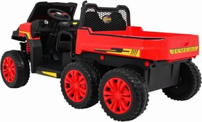 Masinuta Electrica cu acumulator pentru copii NOVOKIDS™ Farmer Beast Buggy, 6 roti, 2 locuri, Cu remorca si faruri luminoase, Roti din Cauciuc EVA,