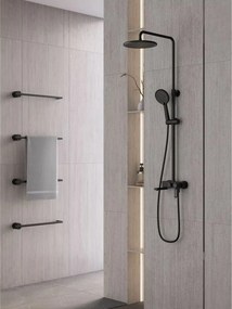 Coloana de dus cu baterie monocomanda FDesign Zaffiro finisaj negru mat