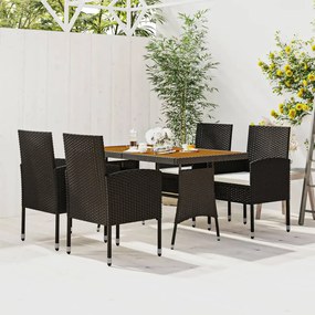 3120098 vidaXL Set mobilier de exterior, 5 piese, negru, poliratan