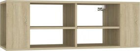 vidaXL Dulap TV montat pe perete, stejar Sonoma, 102x35x35 cm, PAL